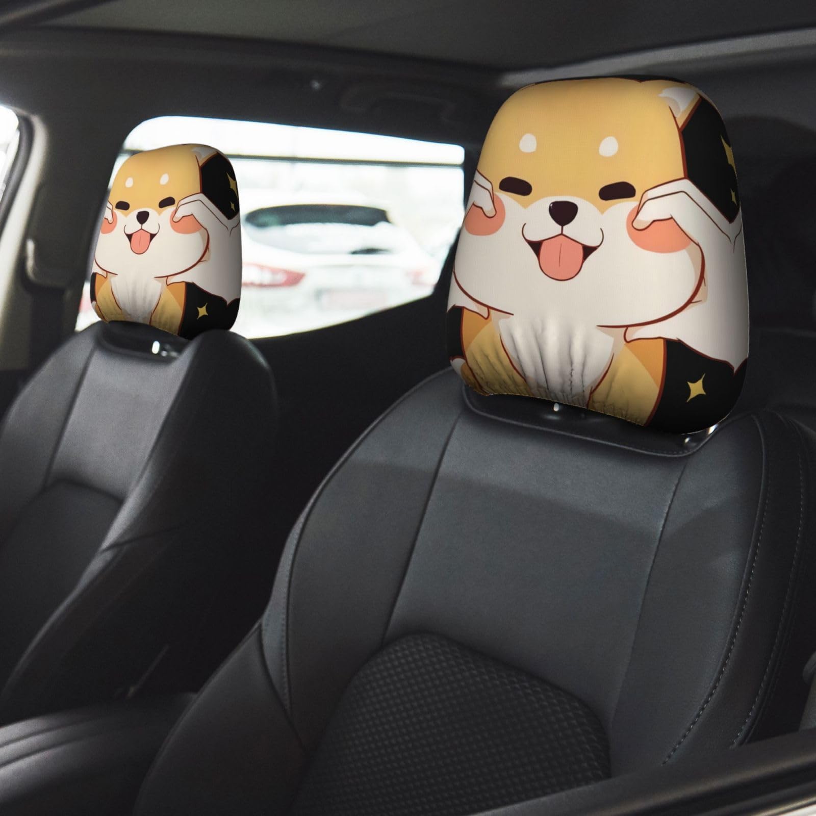 Amazon.co.jp: 車用ヘッドレストカバー 2枚セット 柴犬 かわいい 犬柄